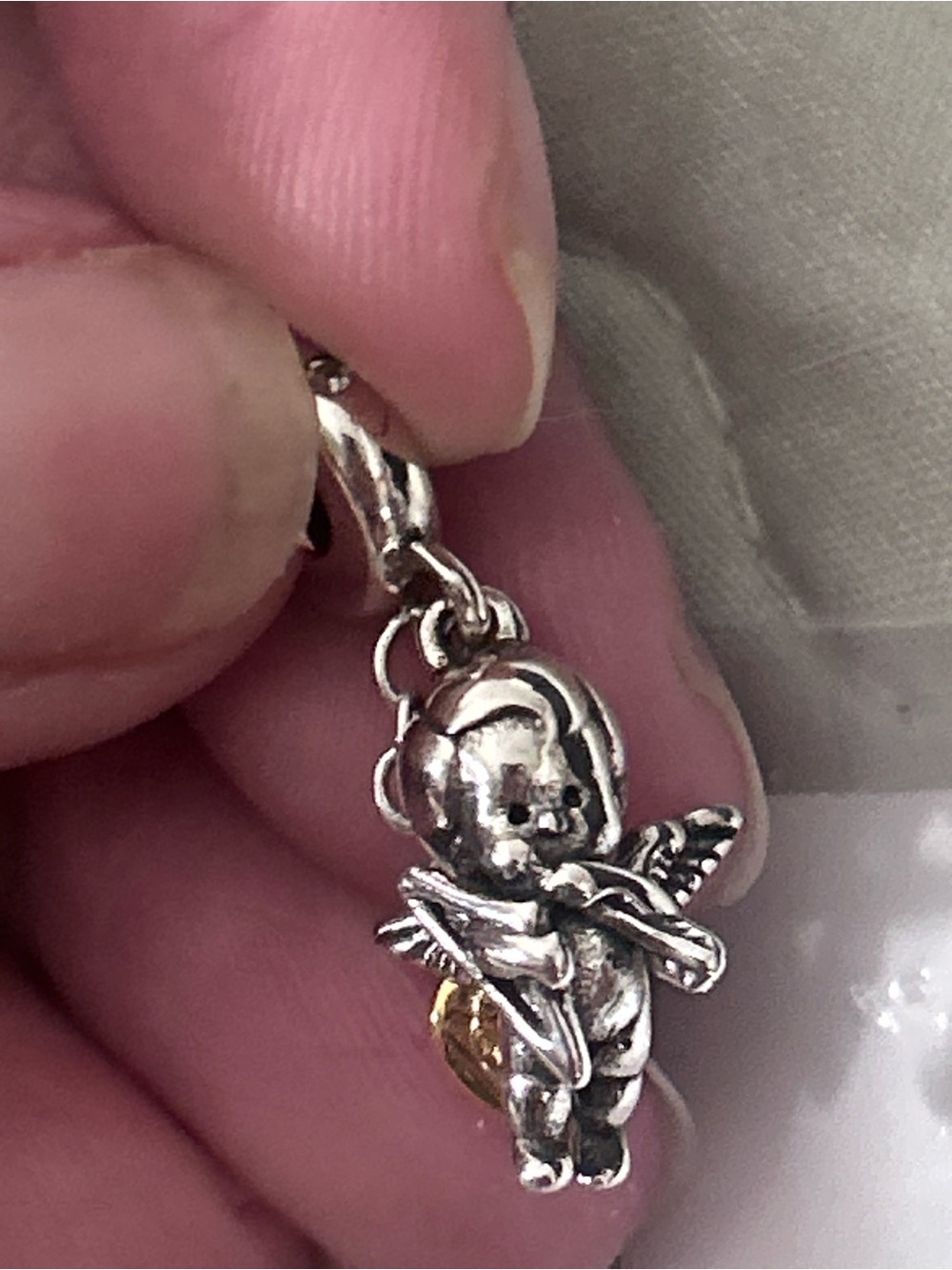 Pandora Cupid & Heart Dangle Charm
